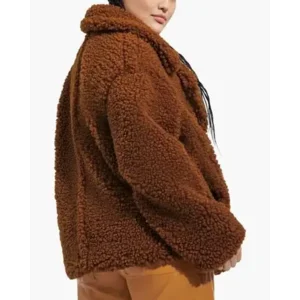 UGG Gertrude Short Teddy Coat Hardwood Damesjack