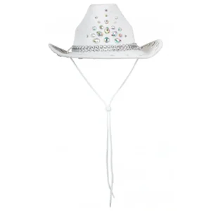 Hoed - Cowboy - Cowgirl - Wit - Met strass steentjes