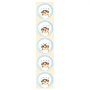 Stickers - Poes met bloemen - Rond - 4cm - 100st. - DBLS063