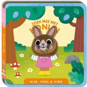 Boek - Vingerpopboek - Kijk, voel en vind - Zoek mee met konijn