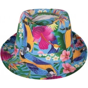 Hoed - Gleufhoed - Hawaii - Met print - Blauw