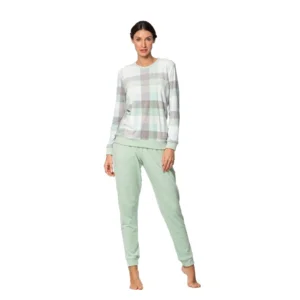 Egatex Dames Pyjama / Homewear: Velours, groen ( EGA.449 )