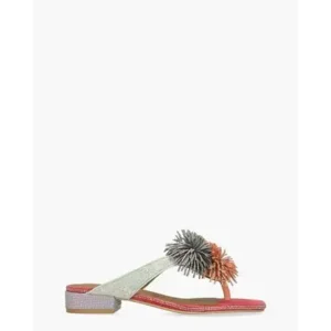 Kurt Geiger Pom Pom T-Bar Flat SDL Multicolor Damesslippers