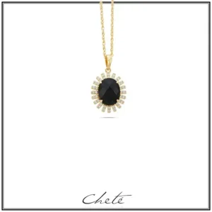 Cheté Ketting Black Agata/Zirconia CL60-0686