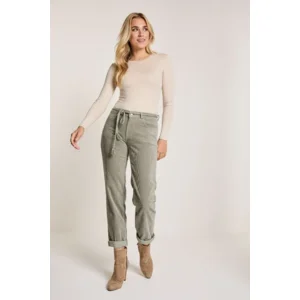 Para Mi Dames broek: Bobby, Vintage Corduroy, Pale Green, ( Ribfluweel ) ( PARA.326 )