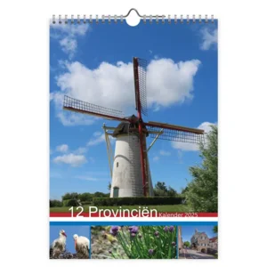 Maand kalender - 2025 - 12 provinciën - 23,5x33,5cm