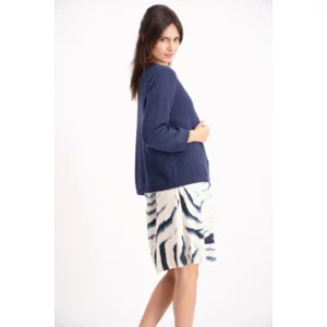 Signe nature Dames Cardigan met knopen, Marine Blauw ( Signe.1282 )