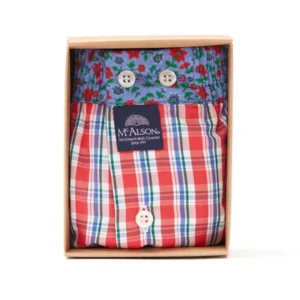 MC Alson Boxershort Heren: Carree met bloemen op band, Los model met ingewerkte slip ( MCA.43 )