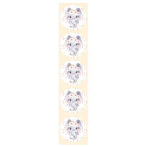 Stickers - Olifantje met bloemen - Rond - 4cm - 100st. - DBLS041