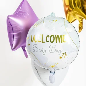 Folieballon - Welcome baby boy - 45cm- Zonder vulling