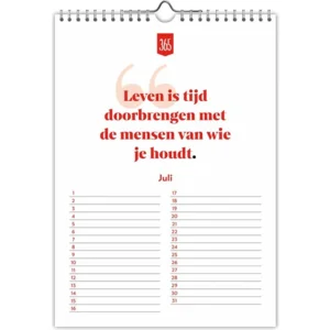 Verjaardagskalender - 365 dagen succesvol - 21x29,7cm