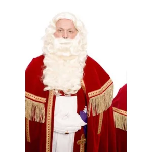 Baardstel - Sinterklaas - Kanekalon - Met handgeknoopte snor & verstelbare pruik