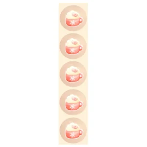 Stickers - Roze winterdrankje - Rond - 4cm - 100st. - DBLS018