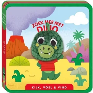 Boek - Vingerpopboek - Kijk, voel en vind - Zoek mee met dino