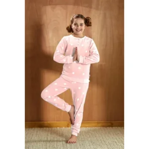 Eskimo meisjes pyjama Pointy: Roze velour (ESK.1103)