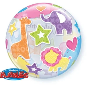 Folieballon - Welcome baby - Wilde dieren - Bubble - Zonder vulling