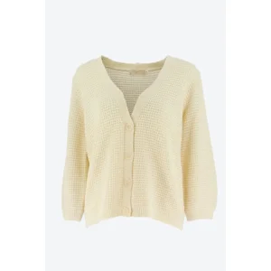 Signe nature Dames Cardigan met knopen, Ecru ( Signe.1281 )