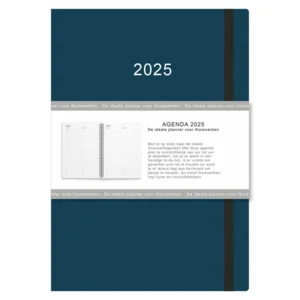 Agenda - 2025 - Thuiswerkagenda - Blauw - A5 formaat - 14,8x21cm