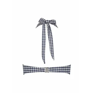 Cyell Gingham strapless voorgevormde bikini in blauw en wit