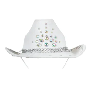 Hoed - Cowboy - Cowgirl - Wit - Met strass steentjes