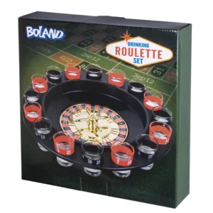 Drankspel Roulette (rad Ø 30 cm, 16 shotglaasjes en 2 balletjes)