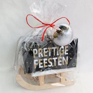 Kerstslee met 'Prettige Feesten' Koffertje - verpakt