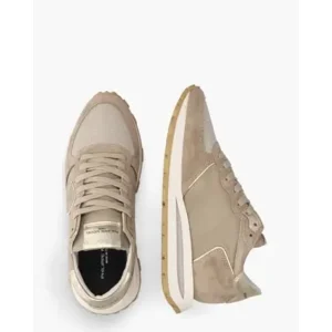 Philippe Model Tropez Haute Low beige/Goud Damessneakers