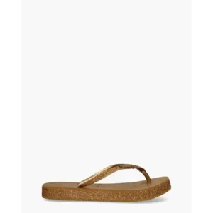 Havaianas Slim Flatform Sparkle Bruin Damesslippers