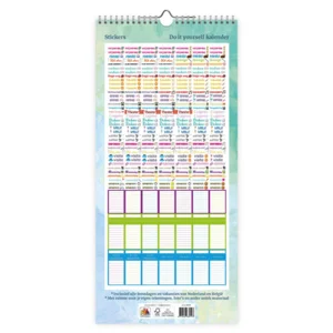 Familie notitiekalender - 2025 - Do it yourself - Met stickers - t/m 5 personen - 21x45cm