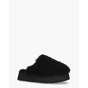 Ugg Maxi Curly Platform Zwart Damespantoffels