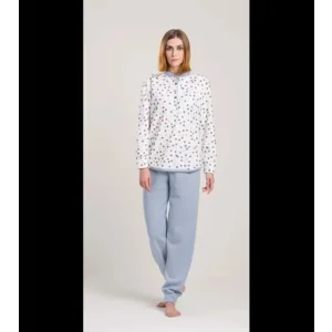 Gary Dames pyjama: Punto milano, Blauw ( GARY.111 )