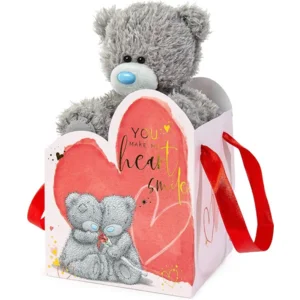 Knuffel - Beer - You make my heart smile - In zakje - 13cm