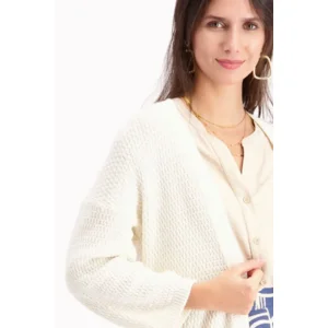 Signe Nature Cardigan met 3/4 mouw, Ecru ( Signe.1288 )