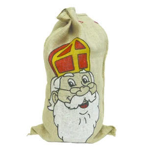 Jute zak van Sinterklaas | Jute zak 80 x 50 cm | Sint en Piet