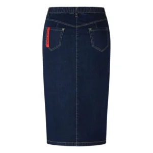 KJ Brand Rok: Jeansrok, met split, elastiek en knoop ( BRA.314 )