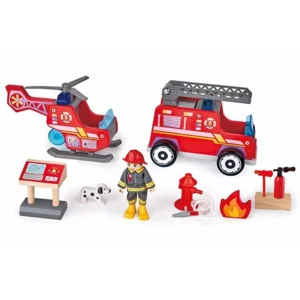 Houten Brandweer speelgoed set