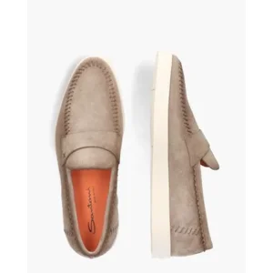 Santoni 18087 taupe Herenloafers