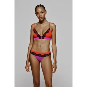 Sarda Bremer bralette in oranje, roze en zwart