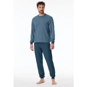 Schiesser – Comfort Essentials – Pyjama – 181156 – Blue Grey