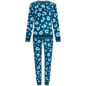 Pastunette Pyjama Dames: Licht blauw geprint, velours ( PAS.44 )