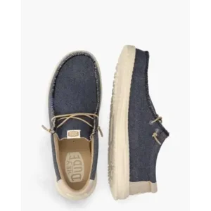 Hey Dude Wally Coastline Blauw/Beige Veterschoenen