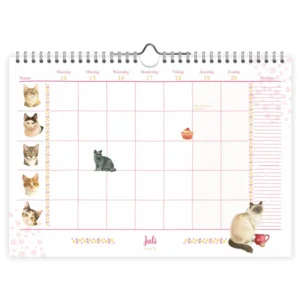 Familie weeknotitiekalender - 2025 - Franciens katten - Oblong - 21x29.7cm