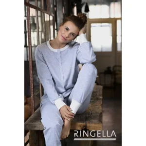 Ringella Dames pyjama: Interlock, blauw gestreept ( RIN.546 )