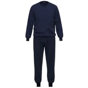 Ammann Heren Pyjama: Donker blauw, lange mouw ( AMM.624 )