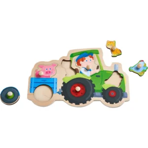 Puzzel - Dolle tractor rit - Hout - 6st.