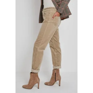 Para Mi Dames broek: Bobby, Vintage Corduroy, Beige Marble, ( Ribfluweel ) ( PARA.330 )