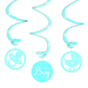 Hangdecoratie - Swirl - Geboorte - Jongen - It's a boy- 3st. -14x70cm