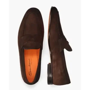 Santoni 19044 Donkerbruin Herenloafers