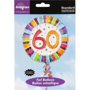 Ronde gekleurde metallic ballon 60 jaar