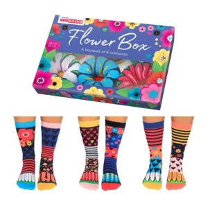 Damessokken Bloemen 6 stuks Mismatched in Cadeaudoos Maat 37-42 Oddsocks